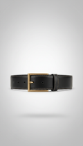 Jet Black Calfskin Statement Belt
